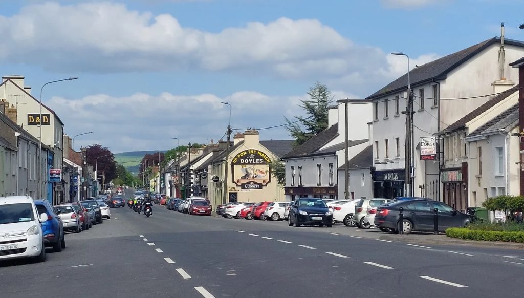 Urlingford town shops street view
